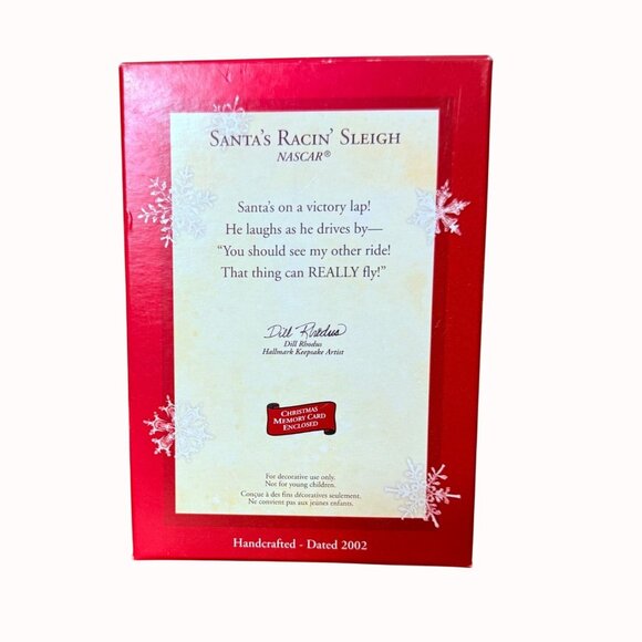 Hallmark Keepsake NASCAR Ornament VTG 2002 Santas Racin Sleigh Frostys Garage - Picture 4 of 10